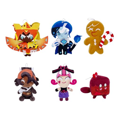 Super JAKES Shadow Milk Cookie Plush, Cookie Run Kingdom Plushies Pillow for Game Fans,Stuffed Figure Doll Birthday for Boys Girls (6PCS) von Super JAKES