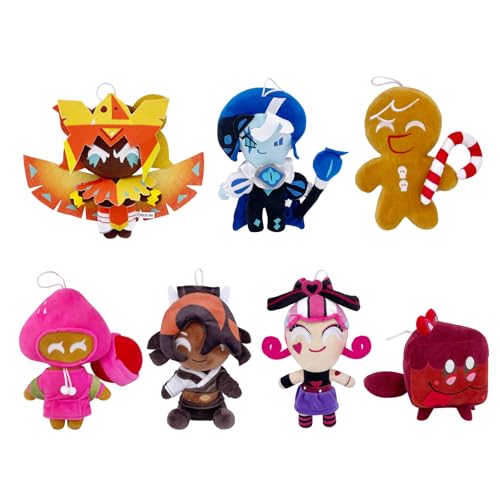 Super JAKES Shadow Milk Cookie Plush, Cookie Run Kingdom Plushies Pillow for Game Fans,Stuffed Figure Doll Birthday for Boys Girls (7PCS) von Super JAKES