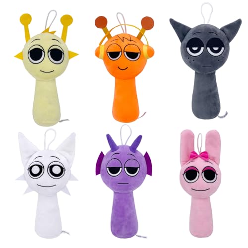 Super JAKES Sprunki Plüsch, Sprunki-Spiel-Plüschtier, weiches Stofftier, Kissenfigur, Puppe, Weihnachten, Geburtstag, Geschenke für Erwachsene und Kinder (6 Stück Sprunki Plus) von Super JAKES