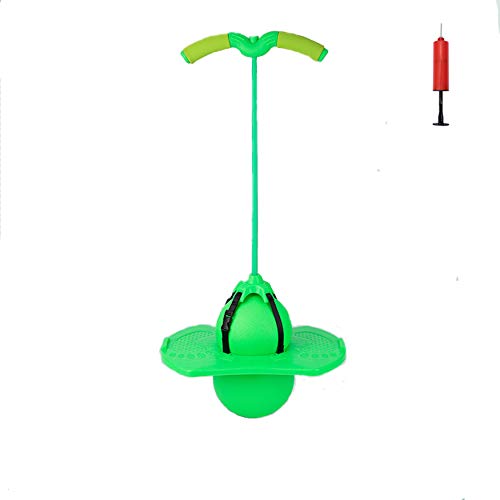 Super-Life Pogo Jumper mit Griff und Ballpumpe, Hochsprungspielzeug Bounce Jump Trick Board Pogo Bouncing Ball Sicher und Spaß Pogo Stick für Kinder Jungen Mädchen und Erwachsene (Grün) von Super-Life