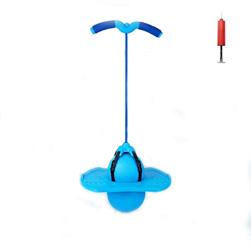 Super-Life Pogo Jumper mit Griff und Ballpumpe, Hochsprungspielzeug Hüpfen Trick Board Pogo Hüpfball sicher und lustig Pogo Stick für Kinder Jungen Mädchen und Erwachsene (blau) von Super-Life