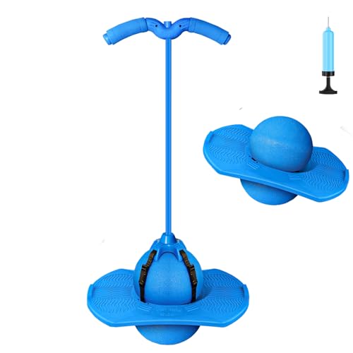 Super-Life Pogo Jumper mit Griff und Ballpumpe, Hochsprungspielzeug, Springen, Trickbrett, sicher und lustig, Pogo-Stick für Kinder, Jungen, Mädchen und Erwachsene, Blau von Super-Life