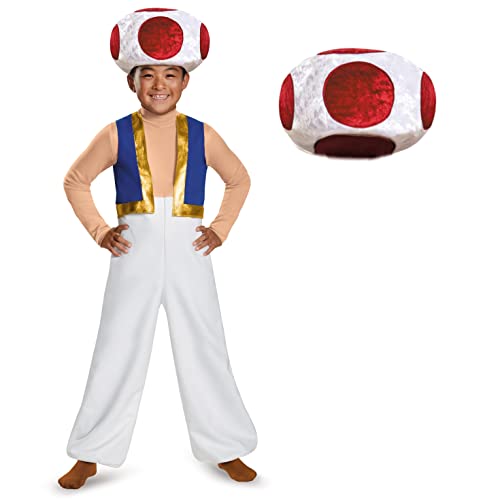 Nintendo Super Mario Toad Kinder Deluxe Kostüme Jungen Videospiele Charakter Outfits - Groß von Disguise