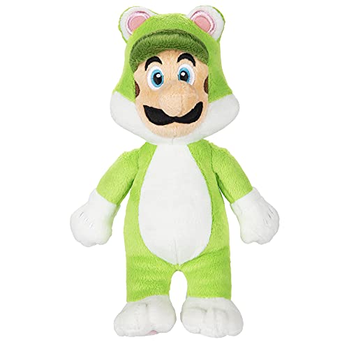 Nintendo SUPER MARIO Plüsch, 18 cm - Luigi im grünen Katzenkostüm, Mehrfarbig, Einheitsgröße von Nintendo
