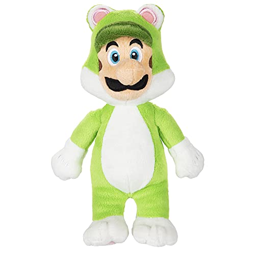Nintendo SUPER MARIO Plüsch, 18 cm - Luigi im grünen Katzenkostüm, Mehrfarbig, Einheitsgröße von Nintendo