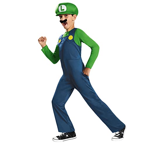 Super Mario Bros DISK73692L Kostüm, Jungen, Luigi, Klein von Disguise