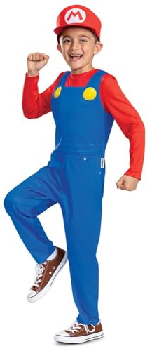 Super Mario Bros Kostüm für Kinder 2024 Basic Plus, offizielles Lizenzprodukt von Disguise, Alter 7–8 Jahre von Super Mario Bros