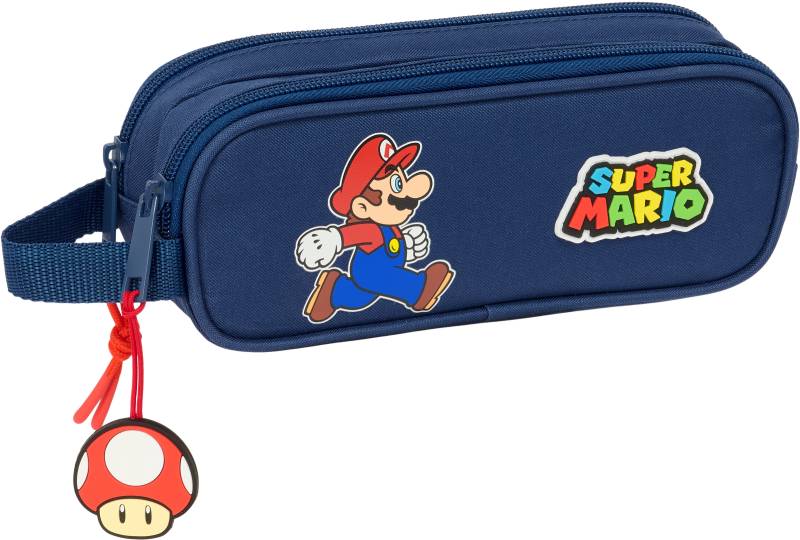 Nintendo Super Mario Doppel-Federmäppchen Trick, Dunkelblau/Rot von Super Mario