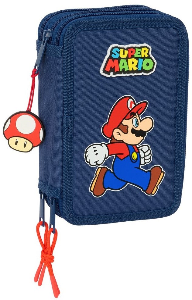 Nintendo Super Mario Dreifach-Federmäppchen, Rot/Blau von Super Mario