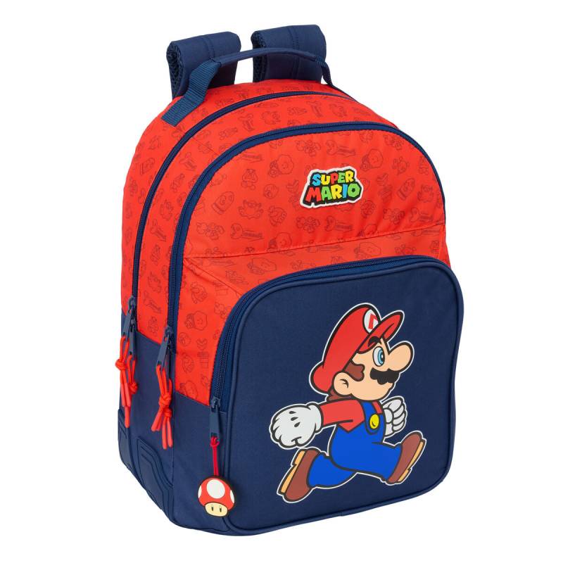 Schulrucksack Super Mario Trick Rot Dunkelblau 32 x 42 x 15 cm von Super Mario