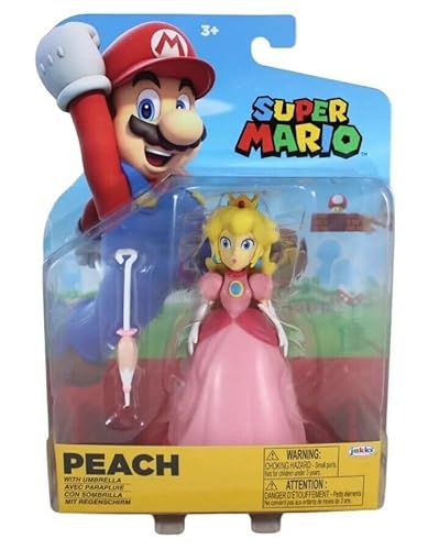 Super Mario 10,2 cm große Actionfigur (Prinzessin Pfirsich mit Regenschirm) von Super Mario