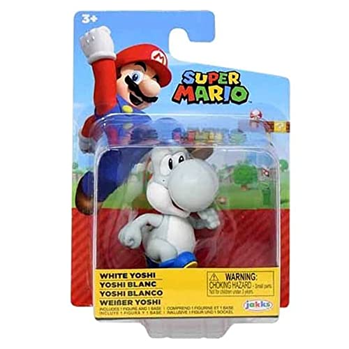 Super Mario 6,3 cm große Mini-Action-Figur – Weiß Yoshi – Verpackung kann variieren von Super Mario