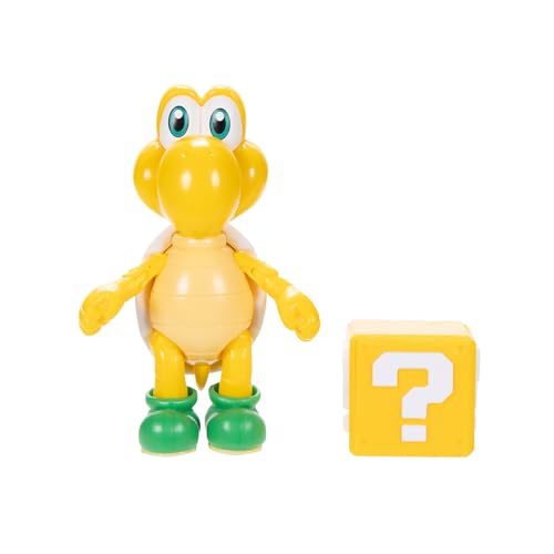Super Mario Nintendo Koopa Troopa Poseable Figure with Question Block Accessory, Ages 3+ (Officially Licensed) von Super Mario
