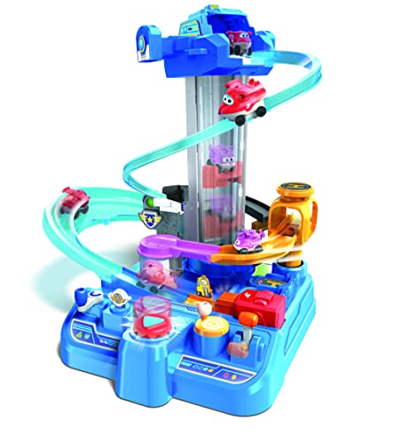Super Wings Big World Airport Adventure Playset mit Mini Jett & Dizzy Figur, Eisenbahnspielzeug für 3 4 5 6 7 8 Jahre alte Jungen Mädchen, Figuren-Rollenspiel-Set Geschenke für Kinder von Super Wings