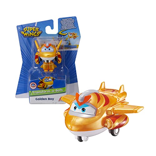 Super Wings EU750031 Bots, Golden Character Transforming Toys for 3 4 5 6 7 Years Old Boys Girls, Gold, 2' von Super Wings