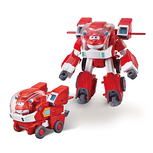 Super Wings EU750321 Robot Suit with Mini Jett Transforming Figure Plane Vehicle Playset Toys for 3+ Years Old Boys Girls, Red, 7' von Super Wings