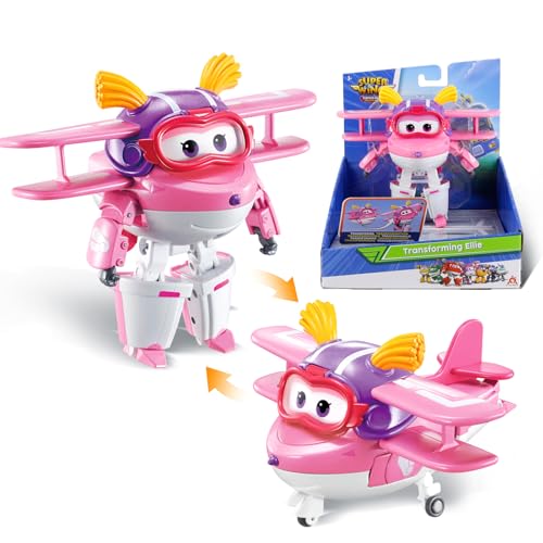 Super Wings EU770238 - Transforming Ellie, ca. 12 cm große verwandelbare Spiel-Figur, Roboter und Flugzeug, für Kinder ab 3 Jahren von Super Wings