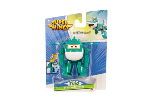 Super Wings EU780623 - Transformations-Flugzeug Tino in Grün-Weiß, ca. 12 cm große Spielfigur für Kinder, verwandelbares Spielzeug-Flugzeug und Roboterfigur Super Wings EU780623 - Transformations-Flugzeug Tino in Grün-Weiß, ca. 12 cm große Spielfigur für Kinder, verwandelbares Spielzeug-Flugzeug und Roboterfigur von Super Wings