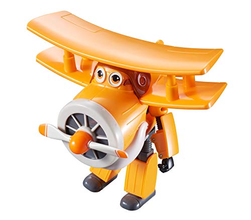 Super Wings Transforming Grand Alber Spielflugzeug und Roboterfigur Verwandelbare Figur und Roboter aus der Zeichentrickserie Spielzeug für Kinder ab 3 Jahren – 12 cm, Orange von Auldeytoys