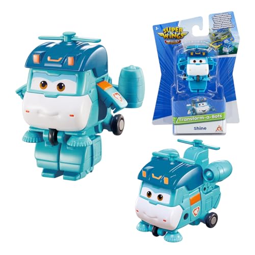Super Wing Transformations-Flugzeug Shine, 2 in 1 Action Figur, ca. 5 cm große Spiel-Figur für Kinder, Spielzeug-Flugzeug und Roboterfigur für Jungen und Mädchen ab 3 Jahren, Blau Super Wing Transformations-Flugzeug Shine, 2 in 1 Action Figur, ca. 5 cm große Spiel-Figur für Kinder, Spielzeug-Flugzeug und Roboterfigur für Jungen und Mädchen ab 3 Jahren, Blau von Super Wings