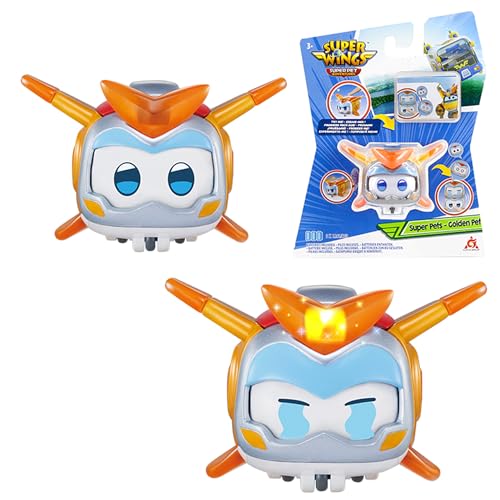 Super Wings Super Pet Golden Boy, funkelnder Lichteffekt, Spielzeug für Jungen und Mädchen 3 4 5 6 7 8 Jahre, Mehrfarbig, 2" von Super Wings