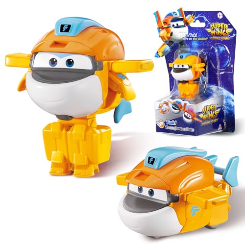Super Wing Transformations-Flugzeug Supercharged Taki, ca. 5,08 cm große Spiel-Figur für Kinder, Spielzeug-Flugzeug und Roboterfigur für 3+ Jahre Alten Jungen Mädchen, Orange von Super Wings