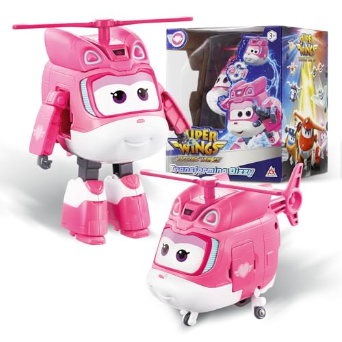 Super Wings Transformations-Flugzeug Supercharged Dizzy, ca. 12,7 cm große Spiel-Figur für Kinder, Spielzeug-Flugzeug und Roboterfigur für 3+ Jahre Alten Jungen Mädchen, Pink Super Wings Transformations-Flugzeug Supercharged Dizzy, ca. 12,7 cm große Spiel-Figur für Kinder, Spielzeug-Flugzeug und Roboterfigur für 3+ Jahre Alten Jungen Mädchen, Pink von Super Wings