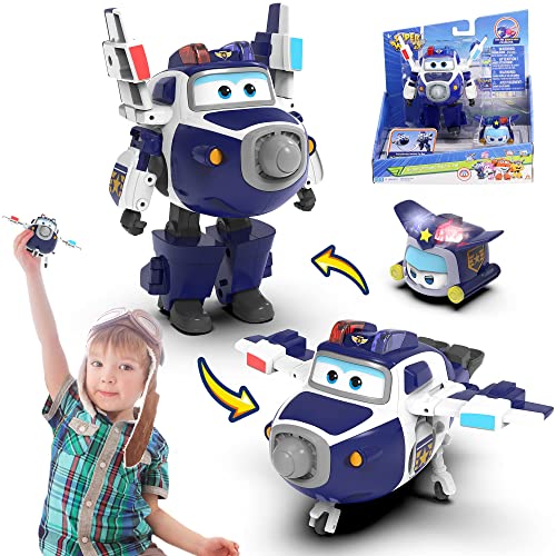 Super Wings EU750425 Transforming Supercharged Paul & Mini Super Pet Paul Toys for 3+ Year Old Boy Girl, Blue, One Size von Super Wings