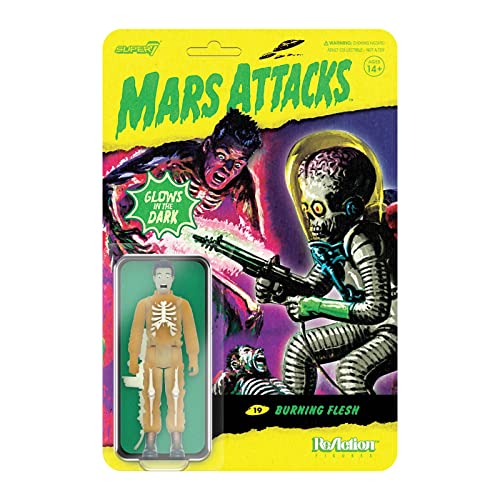 Super 7 Mars Attacks Burning Flesh Glow Reaction Figur 9,5 cm von Super7