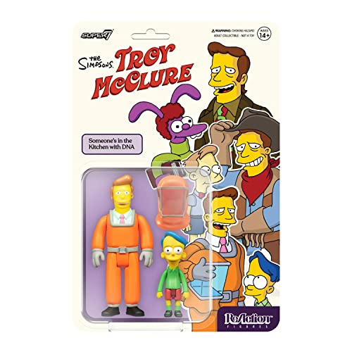 Super 7 Set de 2 Figuras Reaction Los Simpsons Troy Mcclure y Billy von Super7