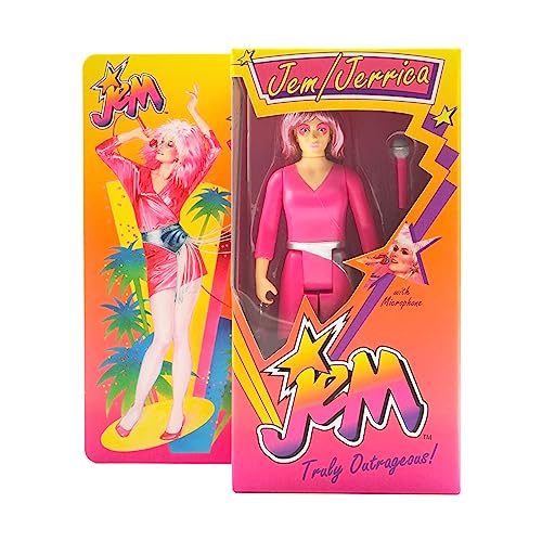 Super7 Jem and The Holograms Jem (Neon Retro Box) 3 3/4-Inch Reaction Figure von Super7