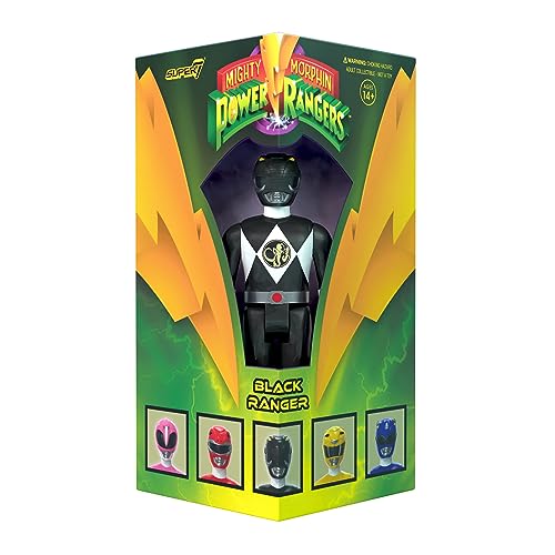 Super7 Mighty Morphin Power Rangers Black Ranger - 9,5 cm Power Rangers Actionfigur in Special Edition Verpackung von Super7