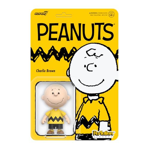 Super7 Peanuts Charlie Brown Peanuts 9,5 cm Klassische Cartoon-Figur zum Sammeln und Retro-Spielzeug von Super7