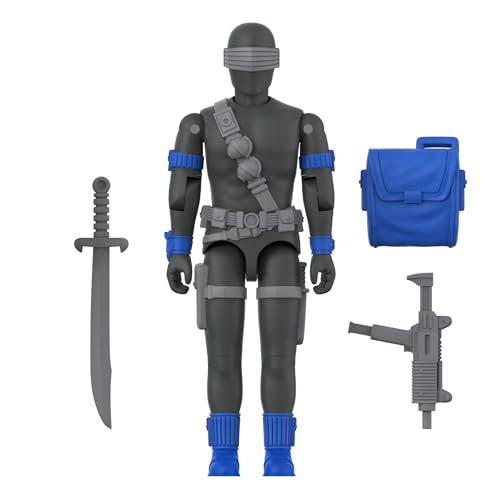 Super7 Reaction+ G.I. Joe Snake Eyes (Comic) - 9,5 cm große G.I. Joe Actionfigur mit Zubehör, klassischen Cartoon-Sammlerstücken und Retro-Spielzeug von Super7