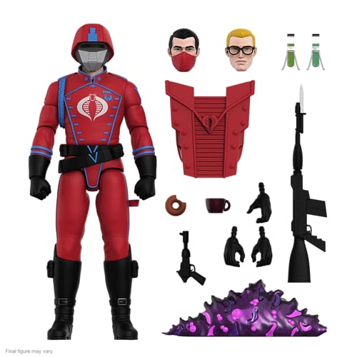 Super7 Ultimates! G.I. Joe Cobra Crimson Guard – 17,8 cm große G.I. Joe Actionfigur mit Zubehör, klassischen Cartoon-Sammlerstücken und Retro-Spielzeug von Super7