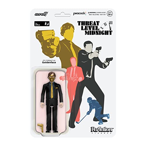 Unbekannt Super7 The Office Threat Level Midnight Jim Halpert als Goldenface 9,5 cm Reaktionsfigur von Super7