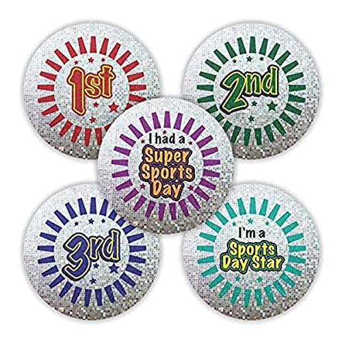 SuperStickers Glitzernder Stern-Aufkleber zum 1., 2., 3. und Sporttag, 250 Stück von SuperStickers