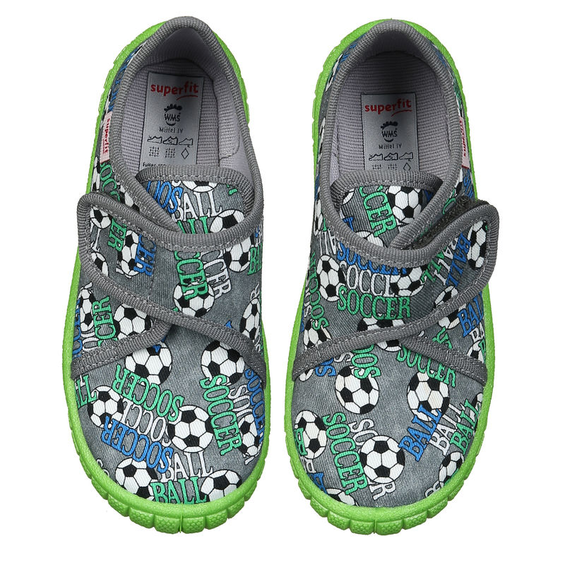 Klett-Hausschuhe BILL SOCCER in lime green/grey von Superfit