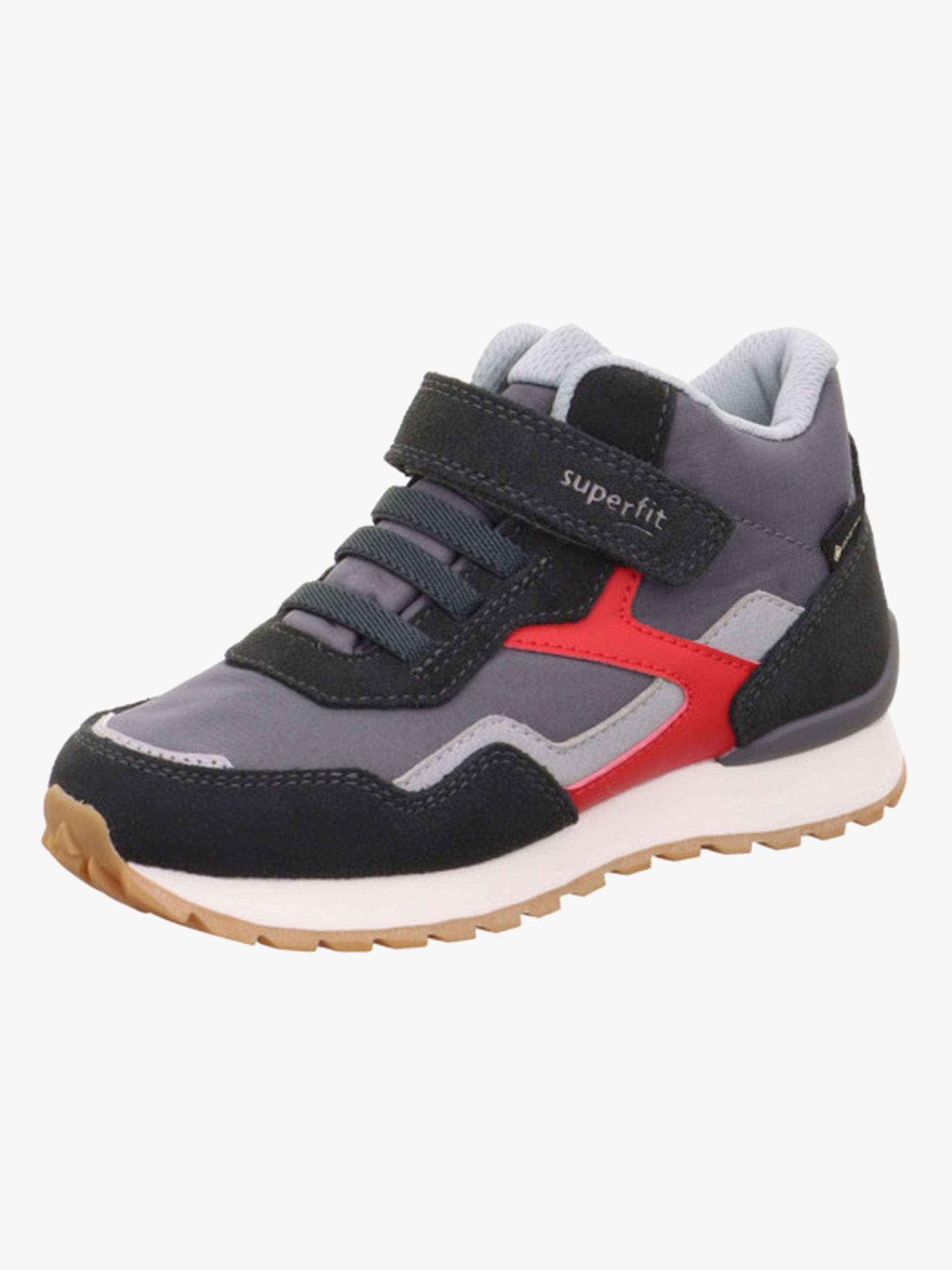 Superfit Dash Mid GTX Kinder Sneaker, Grey/Red, 33, Kinderschuhe von Superfit
