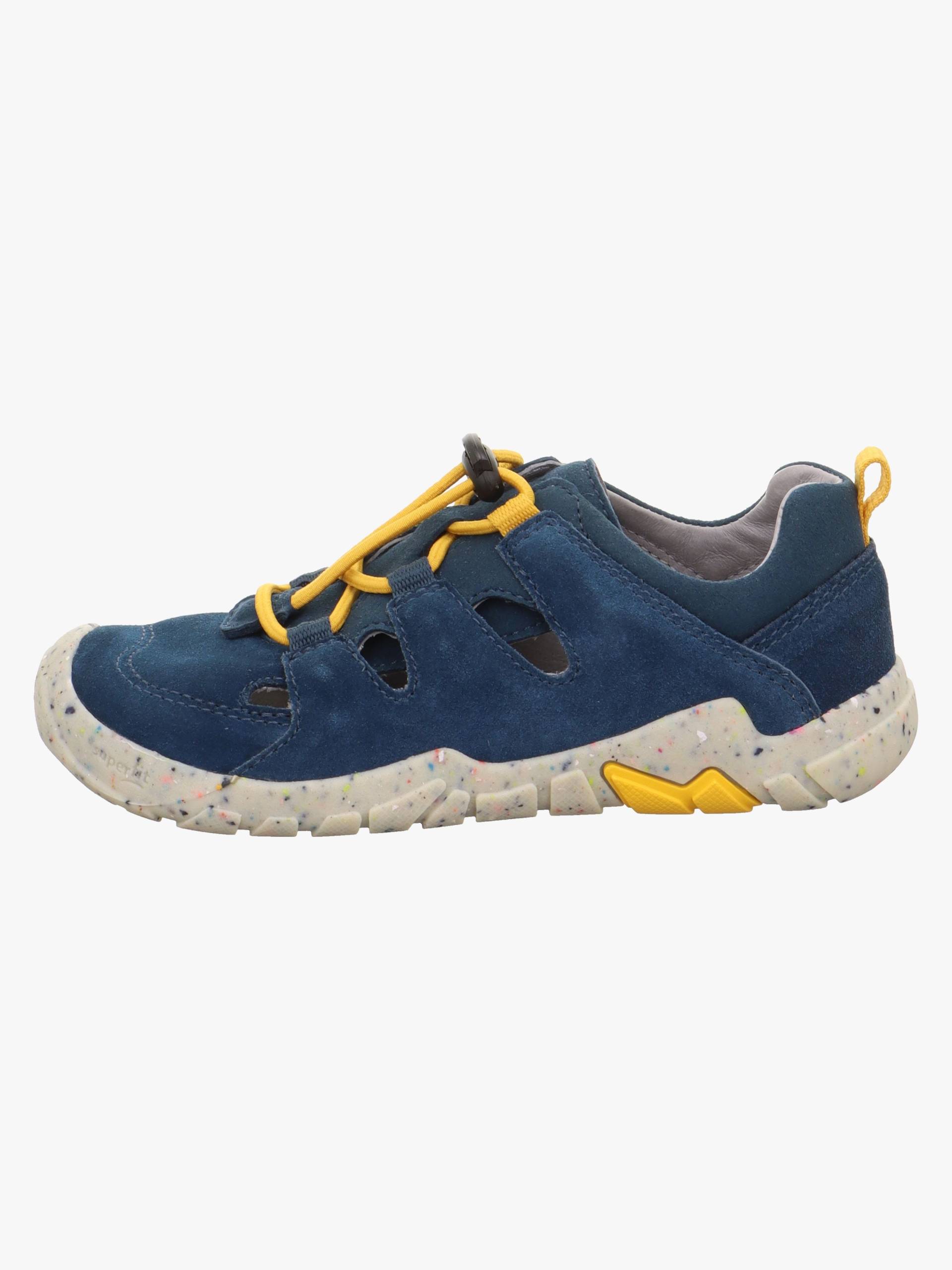 Superfit Trace Barefoot GTX Kinder Sneaker, Blau/Gelb, 25, Kinderschuhe von Superfit