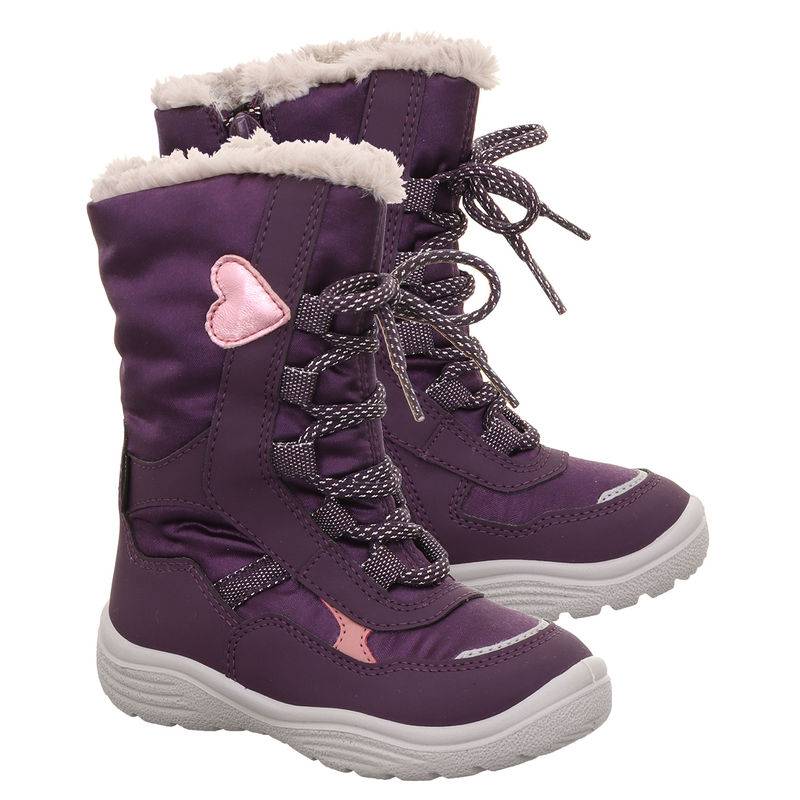 Winter-Stiefel CRYSTAL HEART gefüttert in lila/rosa von Superfit