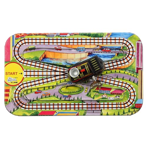 Superfreak Blechspielzeug - Spielbahn mit Lokomotive - Modern Train Set - inklusive Lok zum Aufziehen von Superfreak