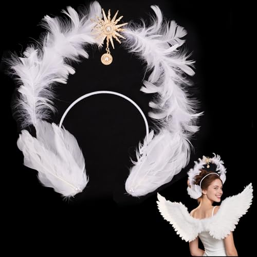 Engel Heiligenschein Haarreif Weiß,Halloween Engel Kostüm Damen Engel Teufel Feen Kostüme Haarreif Engelsflügel Engelskostüm Accessoires für Halloween Karneval Cosplay Fasching Motto Party Theater Engel Heiligenschein Haarreif Weiß,Halloween Engel Kostüm Damen Engel Teufel Feen Kostüme Haarreif Engelsflügel Engelskostüm Accessoires für Halloween Karneval Cosplay Fasching Motto Party Theater von Superum