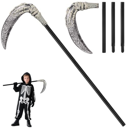 Skelett Geisterklaue Sense Halloween - Zerlegbar 117 cm - Gruselige Skelett Sensenmann Kostüm Accessoire Sichel,Halloween Sense Zubehör Grim Reaper Waffe für Erwachsene Kinder Skelett Geisterklaue Sense Halloween - Zerlegbar 117 cm - Gruselige Skelett Sensenmann Kostüm Accessoire Sichel,Halloween Sense Zubehör Grim Reaper Waffe für Erwachsene Kinder von Superum