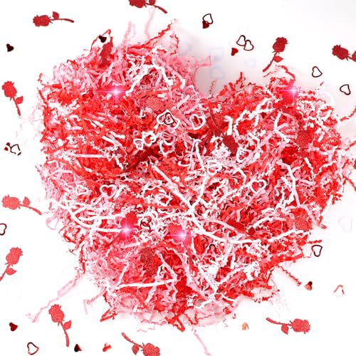 0,5 kg Valentinstag Crinkle Cut Papier mit Rose und Herz Konfetti Valentinstag Shred Papierkorb Füllstoff Rot Weiß Rosa Seidenpapier Gras für Geschenkboxen Korb Urlaub Verpackung 0,5 kg Valentinstag Crinkle Cut Papier mit Rose und Herz Konfetti Valentinstag Shred Papierkorb Füllstoff Rot Weiß Rosa Seidenpapier Gras für Geschenkboxen Korb Urlaub Verpackung von Supervitae