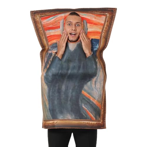 Halloween Costumes Art Famous Painting Funny Costumes | Famous Paintings Costume Mona Lisas Wearable Prank Clothes,Wearable Famous Painting Clothes,Funny Famous Frame Painting Outfits for Men Women von Suphyee