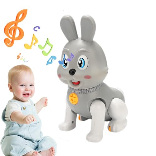 Suphyee Kaninchen-Musikspielzeug, elektrisches Laufkaninchenspielzeug - Elektrisches musikalisches Kaninchenspielzeug für Kinder,Cartoon blinkendes Tierspielzeug, realistisches Hasenspielzeug für von Suphyee
