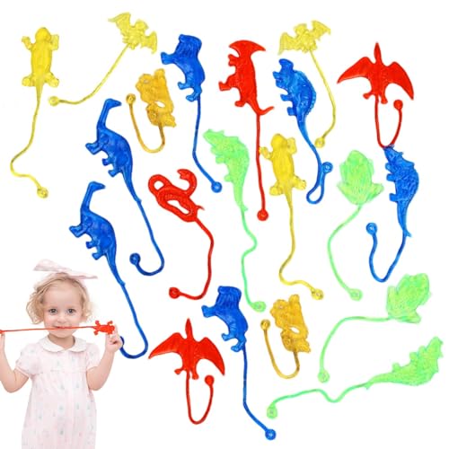Suphyee Klebespielzeug für Kinder, Klebetiere für Kinder - Weiche 20 Stück dehnbare Tierfiguren zum Werfen an die Wand - Waschbares, wiederverwendbares Klebetier-Set für Partygeschenke und Belohnungen von Suphyee