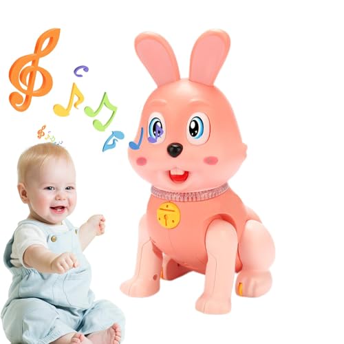 Suphyee Leuchtendes Hasenspielzeug, Kaninchenmusikspielzeug - Elektrisches musikalisches Kaninchenspielzeug für Kinder - Cartoon blinkendes Tierspielzeug, realistisches Hasenspielzeug für Kindertag, von Suphyee