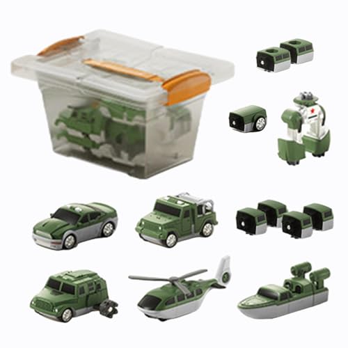 Suphyee Spielzeug zum Verwandeln von Fahrzeugen, Spielzeugauto zum Verwandeln, Magnetische Kinderfahrzeuge, zusammengebautes Konstruktionsspielzeug, Fahrzeugblöcke, Sammelfiguren für Kinder für von Suphyee